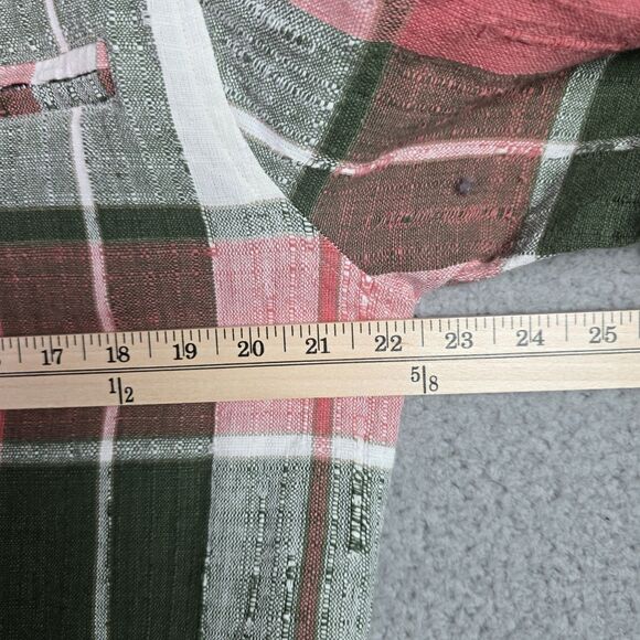 Plaid Crop Jacket Lemon Grass 14 Pink Green 100% Cotton Retro Zip Fall Vintage - Picture 11 of 11